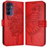 Mobigear Butterfly Samsung Galaxy A16 Hoesje Bookcase Portemonnee - Rood