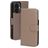 Mobiparts iPhone 16 MagSafe Hoesje Echt Leer Uitneembare 2in1 Bookcase Portemonnee - Taupe