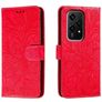Mobigear Flowers HONOR 200 Lite Hoesje Bookcase Portemonnee - Rood