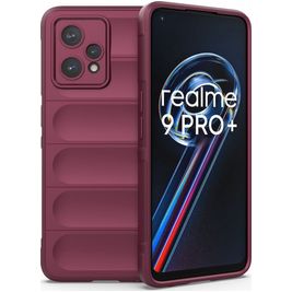 Mobigear Bumpy Realme 9 Pro Plus Hoesje Flexibel TPU Backcover - Bordeaux Rood