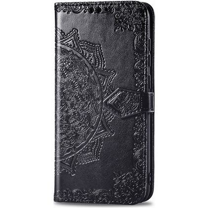Mobigear Mandala Motorola Moto E6s (2020) Hoesje Bookcase Portemonnee - Zwart