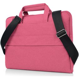 Mobigear Denim Zipper Laptop Schoudertas 11 - 12 inch Laptoptas - Magenta