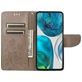 Mobigear Flowers Motorola Moto G82 Hoesje Bookcase Portemonnee - Grijs