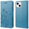 Mobigear Flowers iPhone 14 Plus Hoesje Bookcase Portemonnee - Blauw