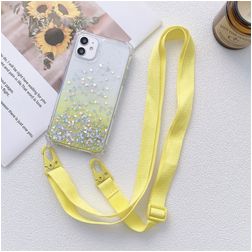 Mobigear Lanyard iPhone 13 Pro Flexibel TPU Hoesje met koord - Geel