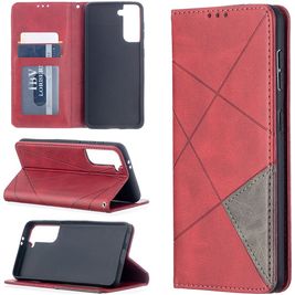 Mobigear Rhombus Slim Samsung Galaxy S21 Hoesje Bookcase - Rood