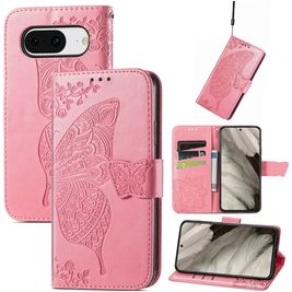 Mobigear Butterfly Google Pixel 8 Hoesje Bookcase Portemonnee - Roze