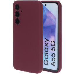 Mobiparts Samsung Galaxy A55 Siliconen Hoesje Backcover - Plum Red