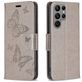 Mobigear Butterfly Samsung Galaxy S24 Ultra Hoesje Bookcase Portemonnee - Grijs