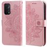 Mobigear Flowers OPPO A74 5G Hoesje Bookcase Portemonnee - Roségoud