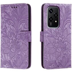 Mobigear Flowers HONOR 200 Lite Hoesje Bookcase Portemonnee - Paars