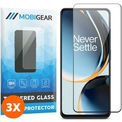 Mobigear Premium OnePlus Nord CE 3 Lite Glazen Screenprotector - Case Friendly - Zwart (3-Pack)