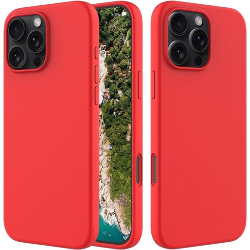 Mobigear Rubber Touch iPhone 16 Pro Max Siliconen Hoesje Backcover - Rood