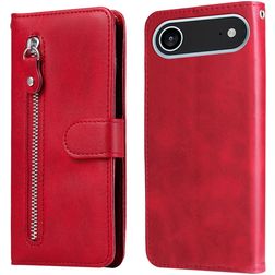 Mobigear Zipper iPhone Air Hoesje Bookcase Portemonnee - Rood