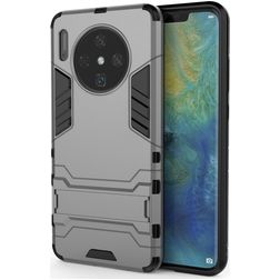 Mobigear Armor Stand Huawei Mate 30 Hoesje Hardcase Backcover Shockproof met Standaard - Grijs