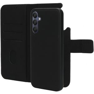 Mobiparts Samsung Galaxy A15 Hoesje Echt Leer Uitneembare 2in1 Bookcase Portemonnee - Zwart