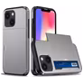 Mobigear Card iPhone 15 Hoesje Hardcase Backcover Shockproof met Pasjeshouder - Grijs