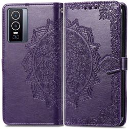 Mobigear Mandala Vivo Y76 Hoesje Bookcase Portemonnee - Paars