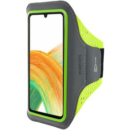 Mobiparts Comfort Fit Telefoonhouder Hardlopen Samsung Galaxy A33 Sport Hoesje Neopreen Sportarmband - Neon Green
