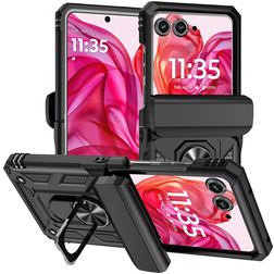 Mobigear Armor Ring Motorola Razr 50 Hoesje Hardcase Backcover Shockproof met Ringhouder - Zwart
