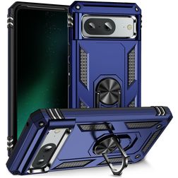 Mobigear Armor Ring Google Pixel 8a Hoesje Hardcase Backcover Shockproof met Ringhouder - Blauw