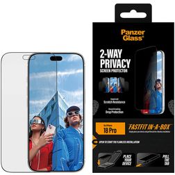 PanzerGlass 2-Way Privacy iPhone 18 Pro Glazen Screenprotector Privacy - Case Friendly + Installatie Frame - Zwart