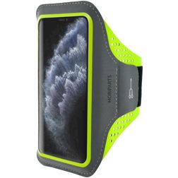 Mobiparts Comfort Fit Telefoonhouder Hardlopen iPhone 11 Pro Sport Hoesje Neopreen Sportarmband - Neon Green