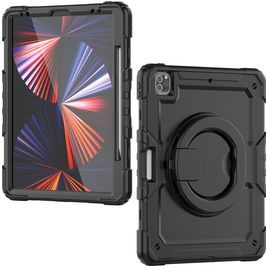 Mobilize Rotating Defender iPad Pro 12.9 Inch (2018) Hoes Hard Kunststof,Siliconen Backcover + Schouderband + Standaard - Zwart