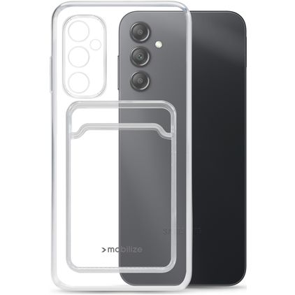 Mobilize Gelly Card Doorzichtig Samsung Galaxy A14 Hoesje Flexibel TPU Backcover met Pasjeshouder - Transparant