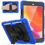 Mobigear SureGrip Xtreme iPad 7 (2019) Hoes Hard Kunststof,Siliconen Backcover + Stylus Houder + Schouderband + Standaard - Zwart / Blauw