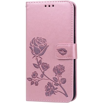 Mobigear Roses Samsung Galaxy A10 Hoesje Bookcase Portemonnee - Roségoud