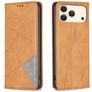 Mobigear Rhombus Slim iPhone 18 Pro Hoesje Bookcase - Cognac