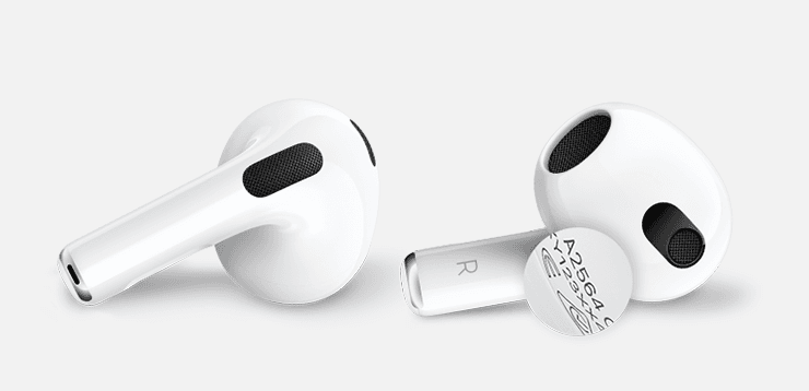 Tekst op losse AirPods en AirPods Pro