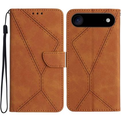 Mobigear Stitch iPhone Air Hoesje Bookcase Portemonnee - Bruin