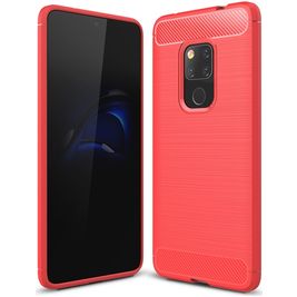 Mobigear Brushed Slim Huawei Mate 20 Hoesje Flexibel TPU Backcover - Rood Mobigear Brushed Slim Huawei Mate 20 Hoesje Flexibel TPU Backcover - Rood