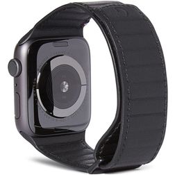 Decoded Magnetic Traction Strap Leren Apple Watch Bandje Magneetsluiting - 42/41/40/38 mm - Zwart