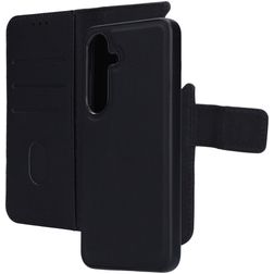 Mobiparts Samsung Galaxy S25 Hoesje Echt Leer 2in1 Case - Zwart
