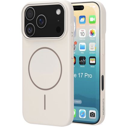 Mobiparts Slim Line iPhone 17 Pro MagSafe Hoesje Hardcase Backcover - Off White