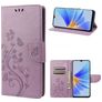 Mobigear Flowers OPPO A17 Hoesje Bookcase Portemonnee - Paars