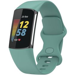Mobigear Sport Dual Siliconen Fitbit Charge 5 Bandje Druksluiting - Groen