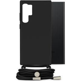 Mobilize Lanyard Gelly Samsung Galaxy S23 Ultra Flexibel TPU Hoesje met koord - Zwart