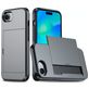 Mobigear Card iPhone 16e Hoesje Hardcase Backcover Shockproof met Pasjeshouder - Grijs