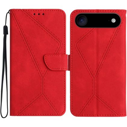 Mobigear Stitch iPhone Air Hoesje Bookcase Portemonnee - Rood
