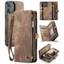 Caseme 008 iPhone 16 Hoesje Uitneembare 2in1 Bookcase Portemonnee - Bruin