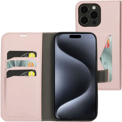 Mobiparts Classic Wallet iPhone 15 Pro Max Hoesje Bookcase Portemonnee - Roze