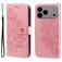 Mobigear Flowers iPhone 17 Pro Max Hoesje Bookcase Portemonnee - Roségoud