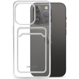 Mobilize Gelly Card Doorzichtig iPhone 14 Pro Hoesje Flexibel TPU Backcover met Pasjeshouder - Transparant