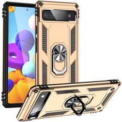 Mobigear Armor Ring Google Pixel 6a Hoesje Hardcase Backcover Shockproof met Ringhouder - Goud