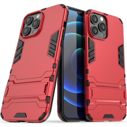 Mobigear Armor Stand iPhone 13 Pro Max Hoesje Hardcase Backcover Shockproof met Standaard - Rood