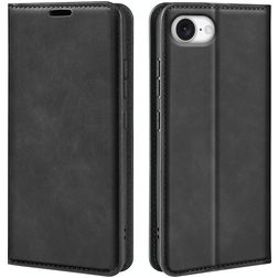 Mobigear Retro Slim iPhone 16e Hoesje Bookcase Portemonnee - Zwart